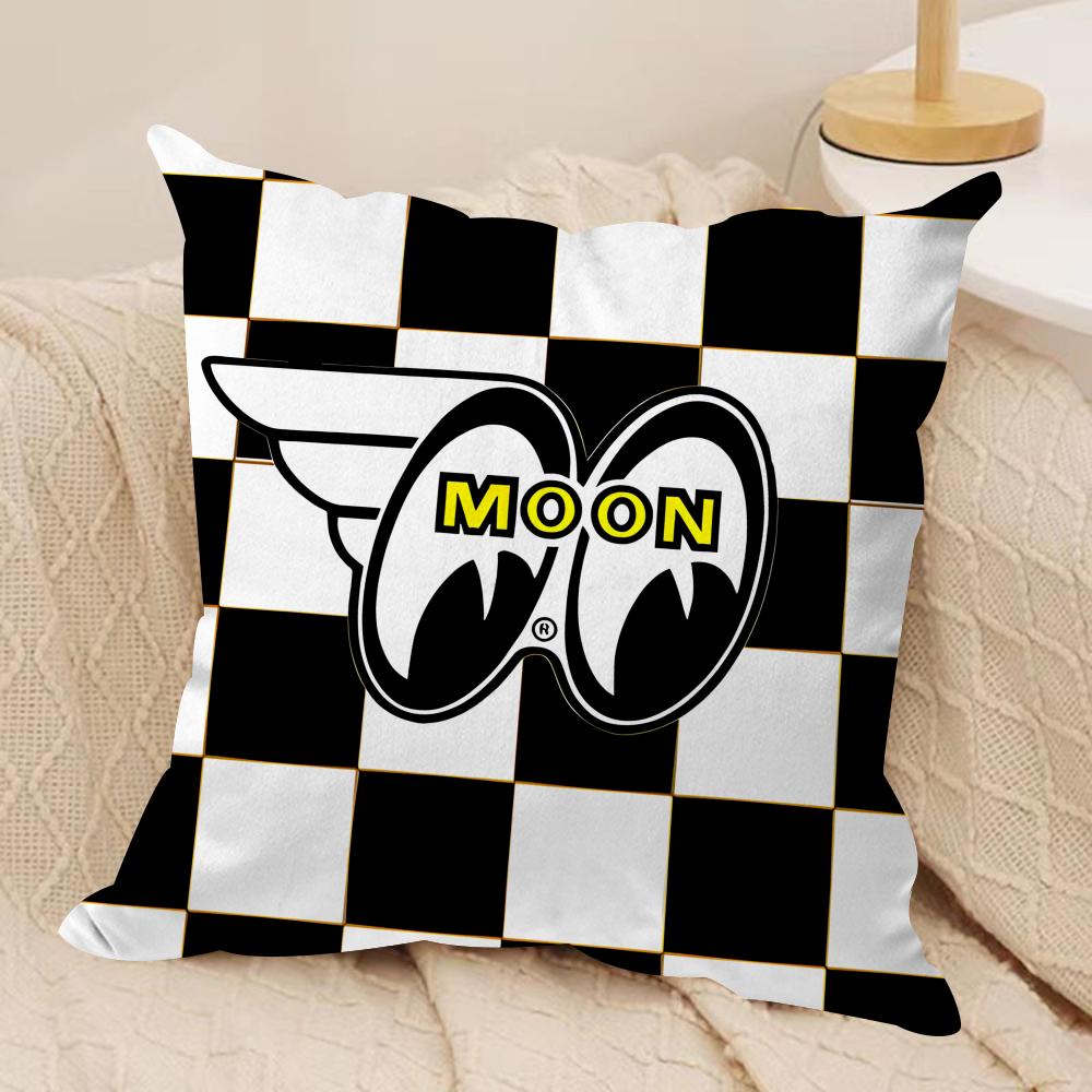 MMooneyes Luxury Logo Cushion Cover Silky Short Plush Invisible Zipper Dustproof Sofa Pillow Case For Home Decor