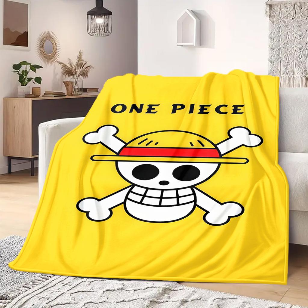 ONE PIECE Straw Hat Pirates Print Blanket Warm Comfortable Flannel Blanket Suitable for Bedrooms,Sofas, Beds,Chairs -QIAO113