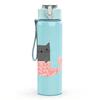 1PC Mermaid Cat Character Pattern 750ml Color Plastic Sports Water Bottle Leakproof Flip Straw Lid Suitable for Sports Office Home Use
