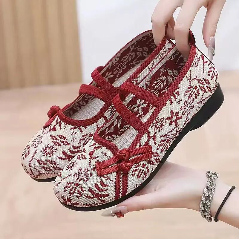 Kvinner Søt Rund Toe Høy kvalitet Lette Blomster Loafers Dame Uformelle Komfort Danse Flat Sko