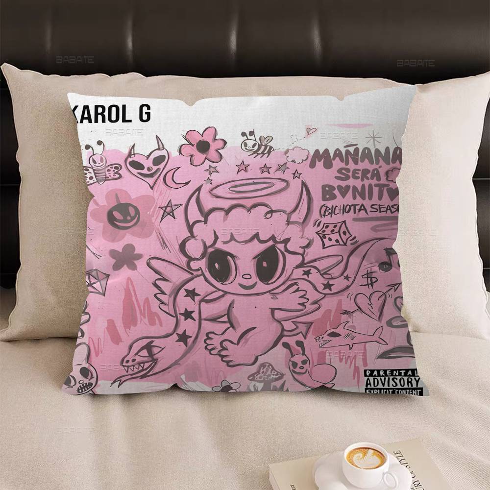 Popular Music Singer KKarol G Cushion Cover Decorative Pillow Sofa Home Decor Case Pillow Cases