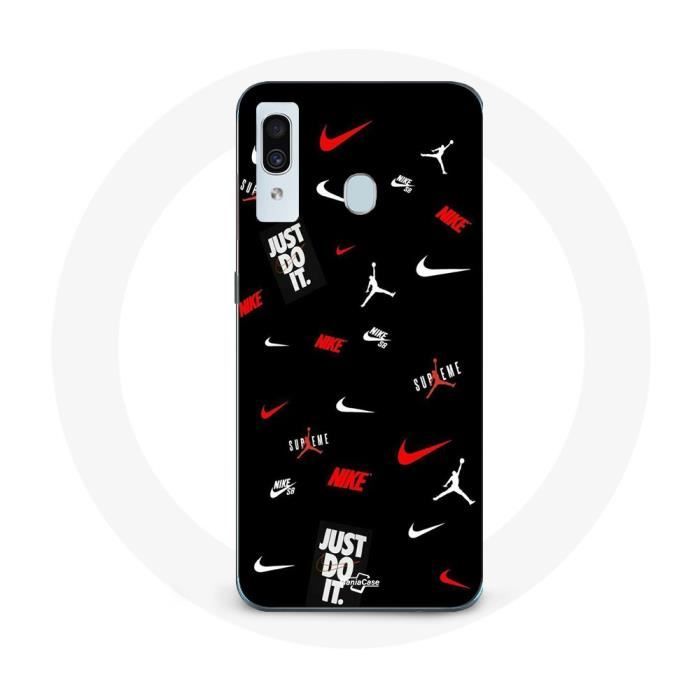Coque - Maniacase - Galaxy A30 - Nike Jordan - Souple - Noir, Blanc, Rouge blanc