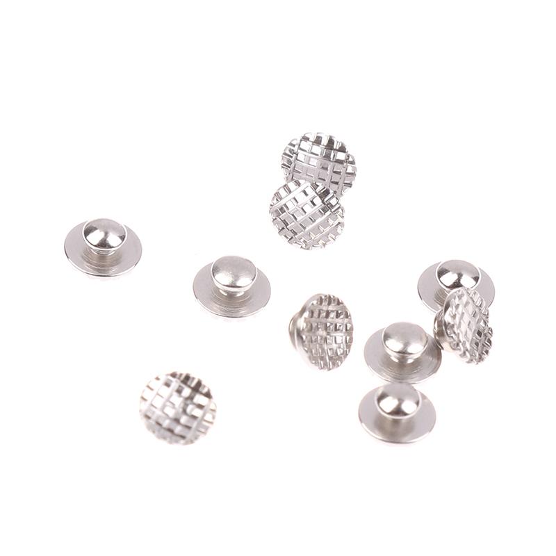 10Pcs/Bag Dental Orthodontic Lingual Button Bonded Eyelet Traction Hook Bondable Metal Mesh Base Bond Bonding Tongue Side Buckle