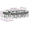 VidaXL Garden Dining Set and Cushions 13 Pcs Light Grey Rattan 3278170