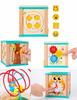 Kostra Edukacyjna Sorter Montessori Drewniany Interaktywny Z Labiryntem 5W1