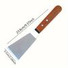 1/2pcs Stainless Steel Spatula with Angled Edge and Hardwood Handle - Large Metal Turner, Suitable for Cast Iron Skillets