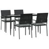 Vidaxl 5-Cz. Set di Mobili da Giardino con Cuscini, Polyrattan e Acciaio