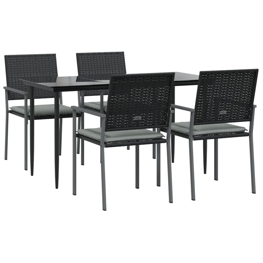 Vidaxl 5-Cz. Set di Mobili da Giardino con Cuscini, Polyrattan e Acciaio