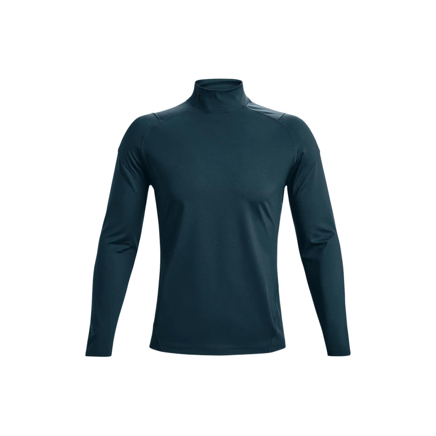 

Спортивная футболка Under Armour Rush однотонная приталенного кроя с высоким воротом для мужчин топы светло-серо-голубая 1366059-413 M