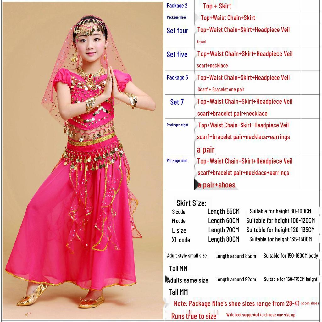 Y Six-one Girls' National Belly Dance Costume Set