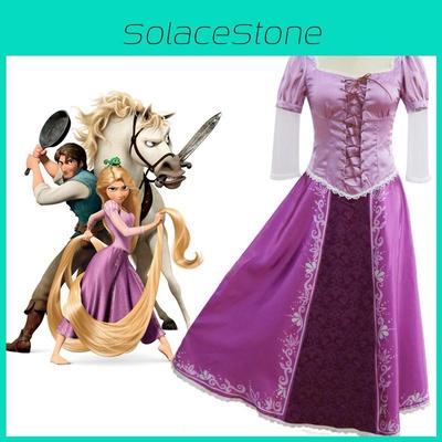 Beautiful Light Purple Tangled Rapunzel Costume Dress For Women And Girls