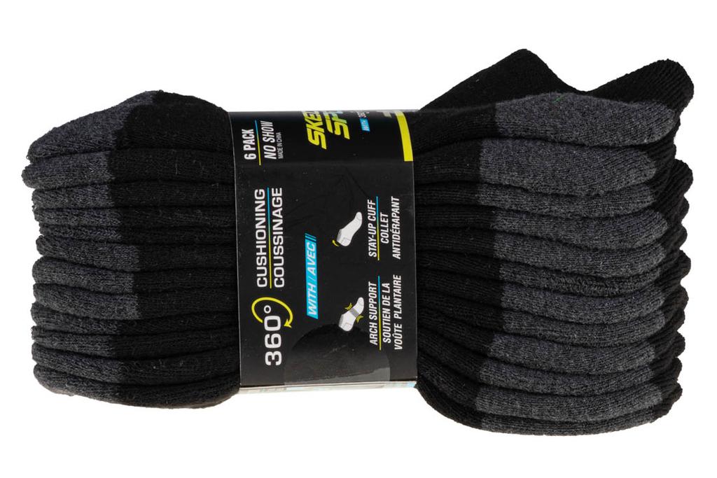 Skechers Boys 6pk No Show Socks, for Boy black Socks