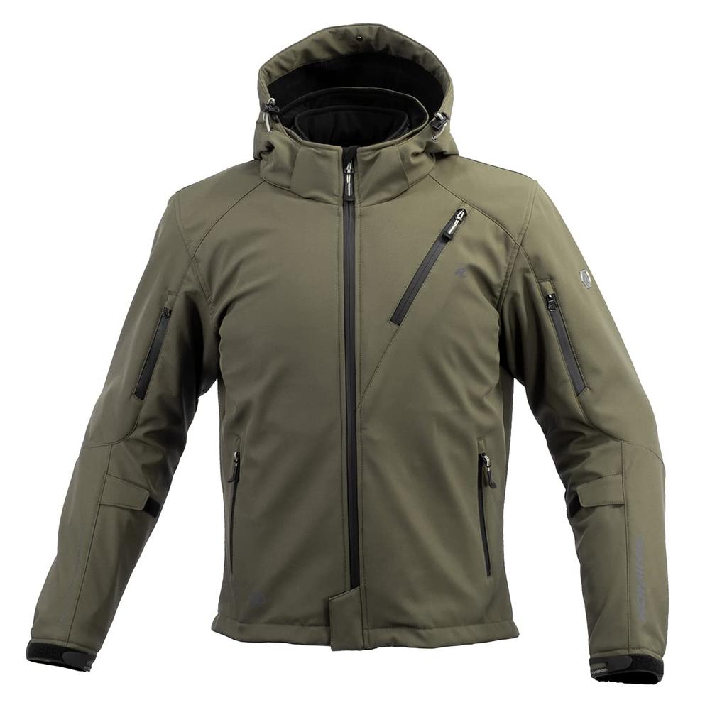 Motorcycle Jacket Protective Soft Shell Winter Parka IFU Neo Olive 3XL [KOMINE] - JK-5792 07-5792