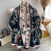Thickened Jacquard Office Shawl Warm Women'S Flower Long Imitation Cashmere Scarf Double-Sided Scarf