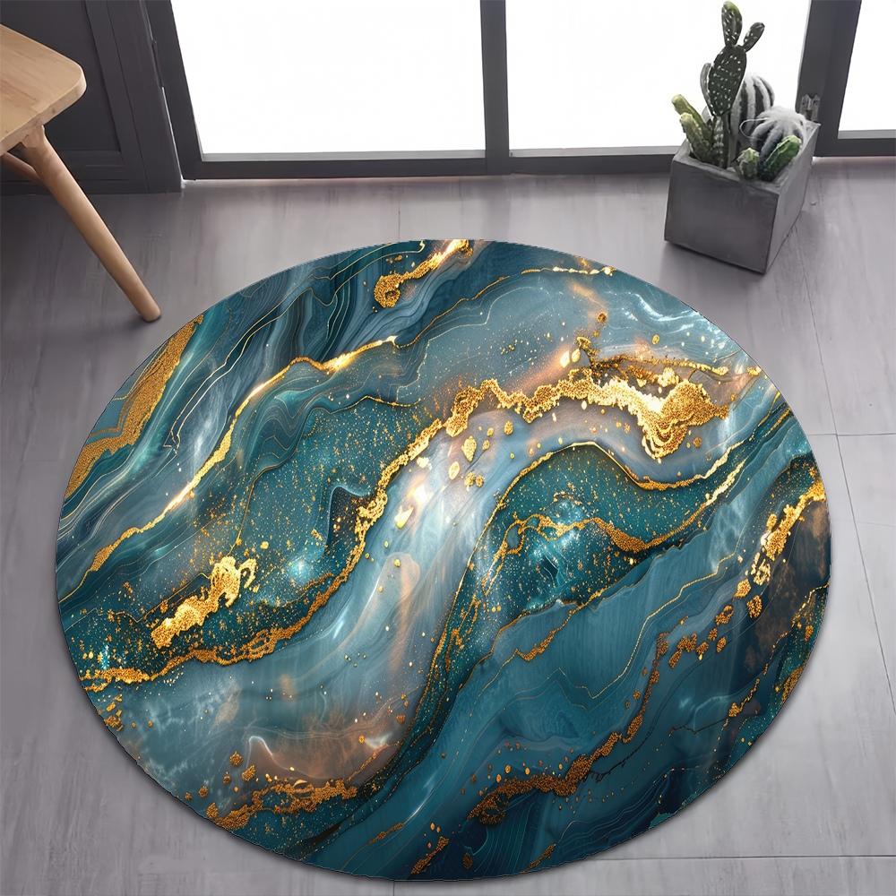 26 Style New Luxurious Marble Colour Nature Black Gold Round Carpet Rug for Bedroom Living Room Decoration,pet Decor Floor Mat