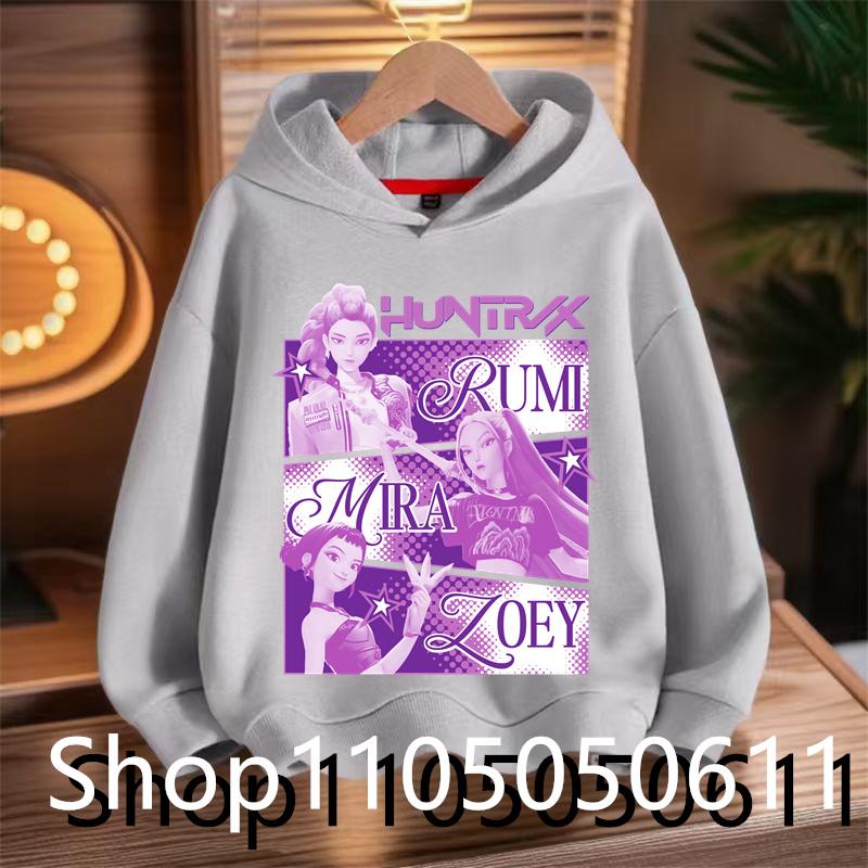 KPop Lovec démonů Huntrix Krátká mikina Dětské ležérní módní oblečení Pánská dětská bunda Dívčí mikina Sportovní oblečení Dětské