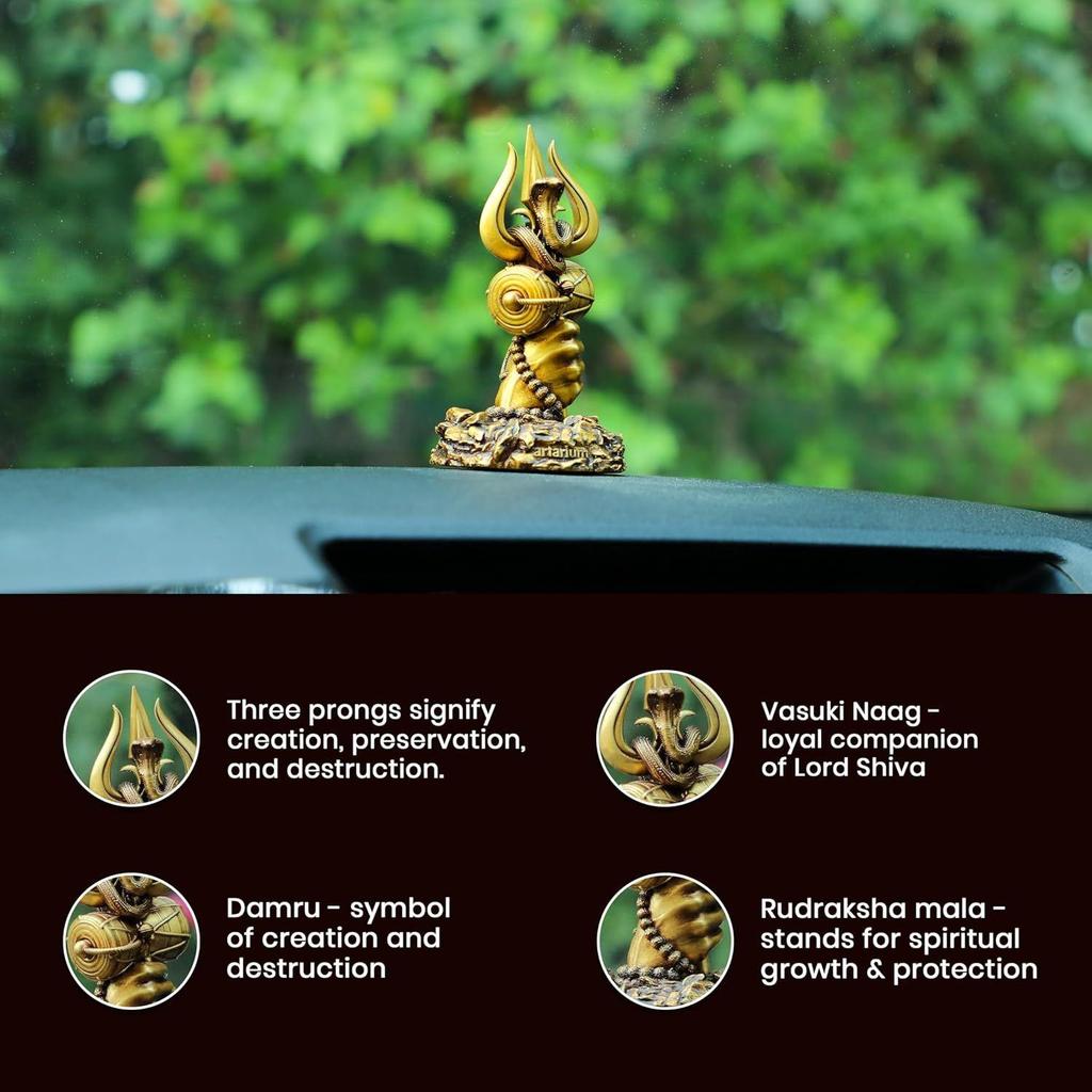 Artarium Shiv Trishul Idol Sacred Trident of Mahadev for Worship Compact Divine Showpiece