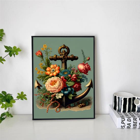 1 Set Rhinestone Painting Kit DIY Exquisite Floral Pattern Rhinestone Picture