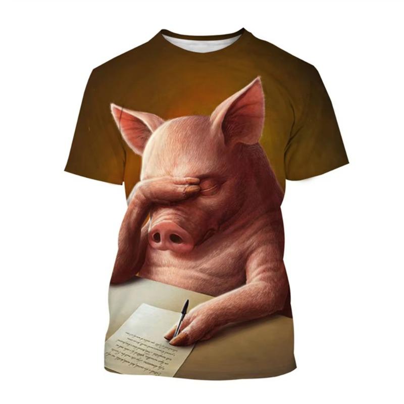 Summer Men T-shirt Summer 3D Printed New Women T-Shirts Funny Pig Baby Clothes Clothing Animal T-shirt Y2k Streetwear Tops