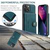 For iPhone 13 mini 5.4 inch Case JEEHOOD J01 Retro Leather Phone Back Cover with Detachable Magnetic Card Holder