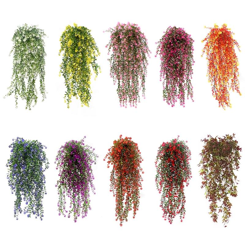 SimulatIion Eucalyptus Flower Wall Mounted Flowers Plant Wedding Decoration Outdoor Garden Home Decoration Hanging Basket