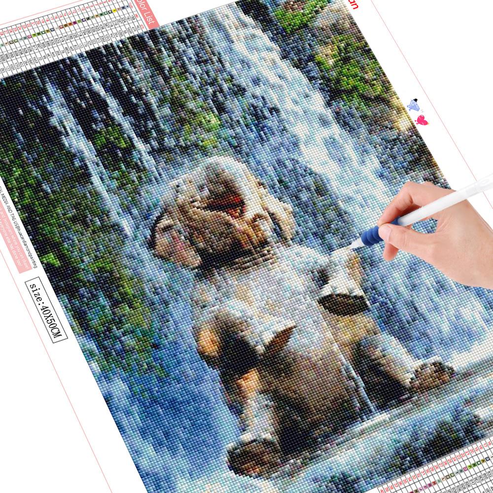 5D DIY Diamond Painting Full Round Drill Elephant Diamond Embroidery ...