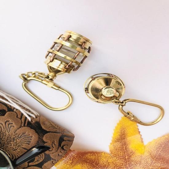 Vintage Brass Lantern Keyring, Lamp Key Chain, Nautical Brass Keychain, Gift for Christmas, Gift for Man, Birthday Gift, Lot of 12 Pieces