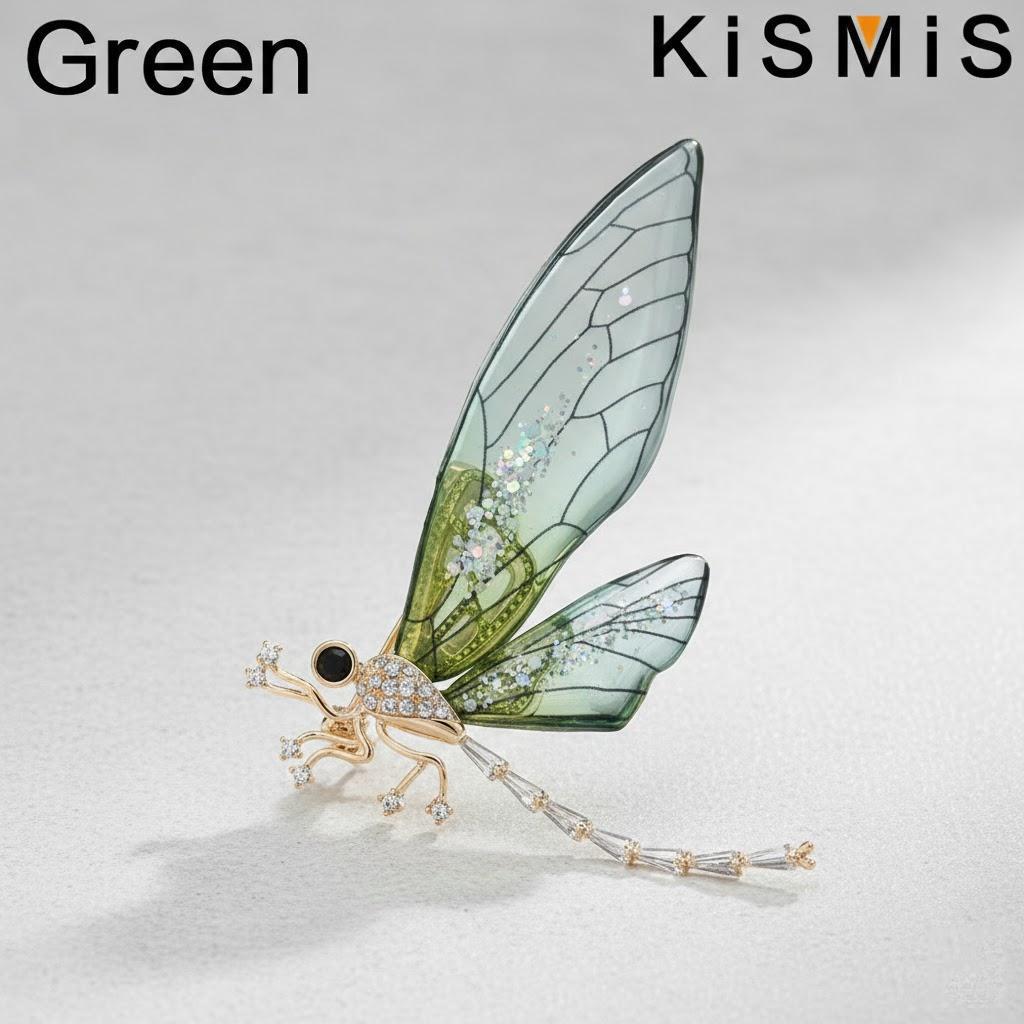 

Dragonfly Brooch for Women Girls Creative Bag Sweater Pin Insect Animal Jewelry Gift Fashion Brooches for Coat Dress Accessories зелений