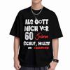 60Th Birthday German Text Age Number Short Sleeve Tee 100% Cotton T-Shirt