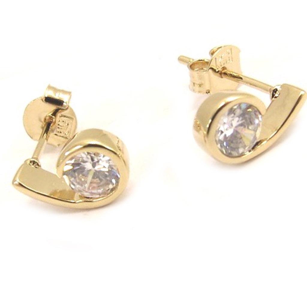 Les Trésors De Lily [L1267] - Boucles Plaqué Or 'Câlin' Blanc doré - 5x9 mm