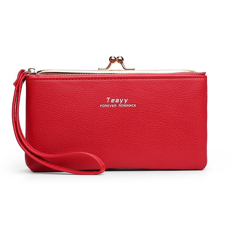 IELGY Women's Retro Coin Purse Long Fashionable Temperament Soft Leather