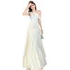 White Mesh Diagonal Shoulder Suspender Dress Summer Seaside Vacation Beautiful Waist Birthday Dress Big Swing Long Skirt