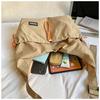 Large Capacity Tote Bag Women's Pleated Shoulder Bag Student Class Bag