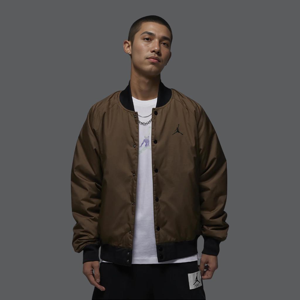 Jordan Logo Print Single-Breasted Fitted Sports Jacket Men Outerwear Brown DV9792-274