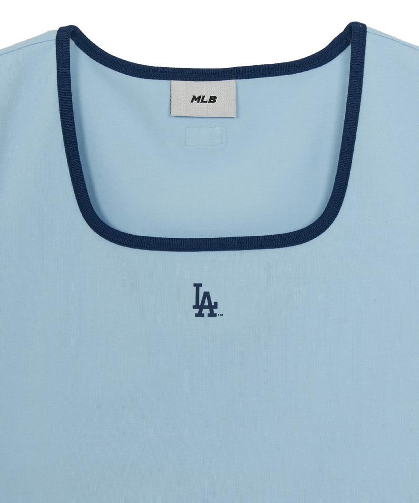 Emelbi Women'S Basic Square Neck Slim Fit Short Sleeve T-Shirt La (Mg. Blue)