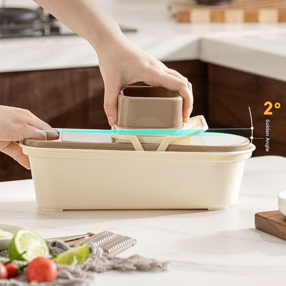 Multi-Functional Vegetable Slicer Manual Garlic Grinder for Crushing Spices Herbs Garlic