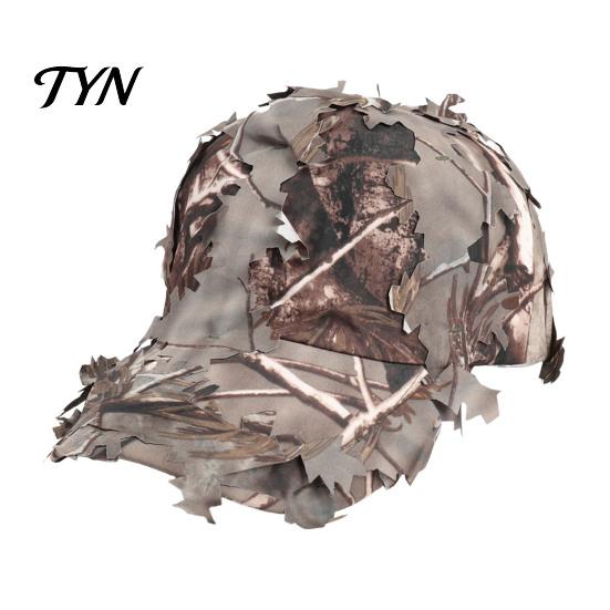 Comfortable Daily Wear Cap 3D Leafy Camouflage Cap, Tactical Hunting Hat, Adjustable Jungle Lightweight Training Hat Camo for Men, Turkey Hunting,