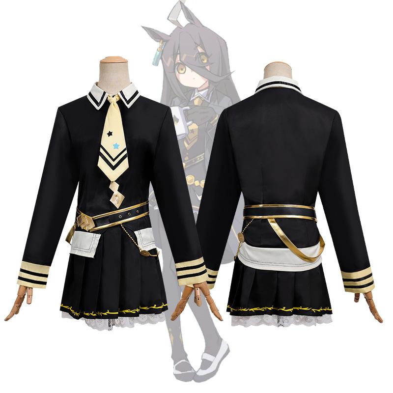 Anime Game Uma Musume: Pretty Derby Manhattan Cafe Cosplay Costume Wig Headwear Battle Uniform Trench Skirt Halloween Costume