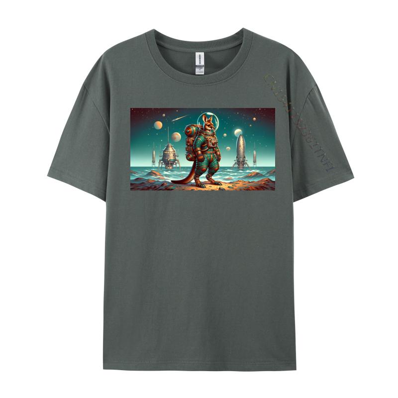 Atompunk Kangaroo Astronaut Tshirts All Cotton Tops Shirt for Unisex Beach Tshirts Brand New Graphic Tees