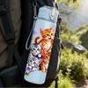 1PC Multi Kitten Floral Bouquet Pattern 750ml Color Plastic Sports Water Bottle Leakproof Flip Straw Lid Suitable for Sports Office Home Use
