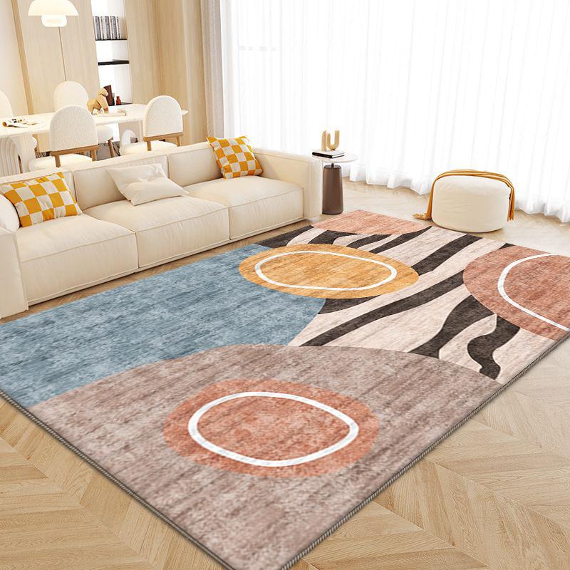 Luxuriöser Teppich aus Kaschmirimitat für Wohnzimmer, Schlafzimmer und mehr – Modernes nordisches Design mit plüschiger Textur, Sofa und Couchtisch, Arbeitszimmer und Garderobe