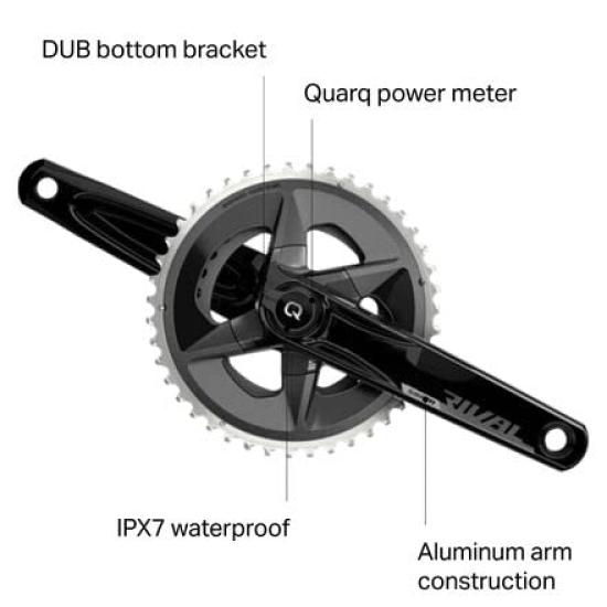 SRAM Rival AXS Power Meter Crankset Black 175mm 12-Speed 48-35T