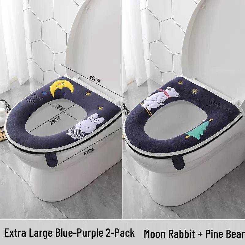 Universal Waterproof Zippered Toilet Seat Cushion - Cute, Thickened, and All-Season