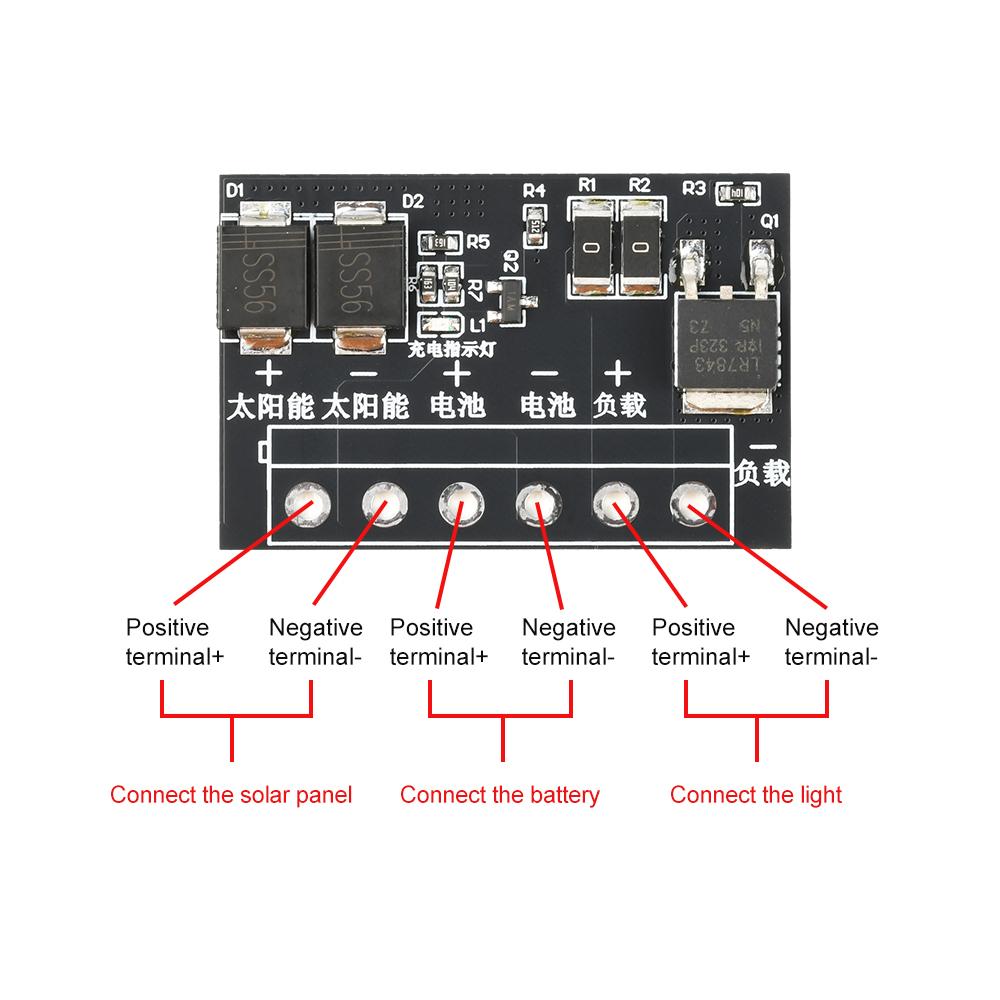 DC 3-45V Solar Street Light Controller LED Drive Board Fully Automatic Light Control Circuit Board for Courtyard Street Lamp DIY