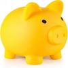 Spara gris, Obrutbar plastpengaburk, Myntburk för flickor och pojkar, Mellanstora spargrisar, Praktiska presenter(gul)