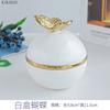 Creative Ceramic Jewelry Storage Jar Electroplating Golden Animal Cover Wedding Candy Gift Box Household Mini Sealed Jar Decor