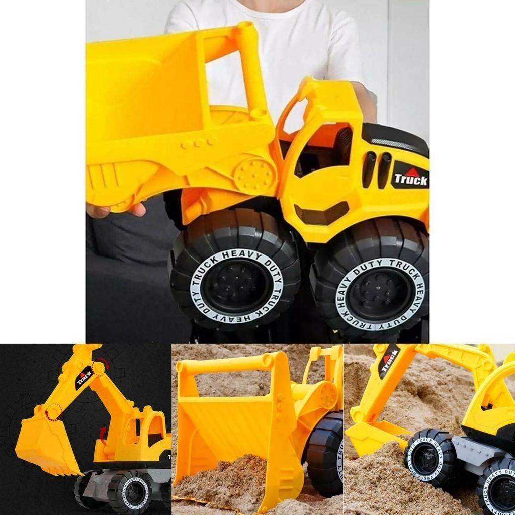 Bright Yellow Engineering Construction Truck Excavator Digger Vehicle Car Toy For Kids