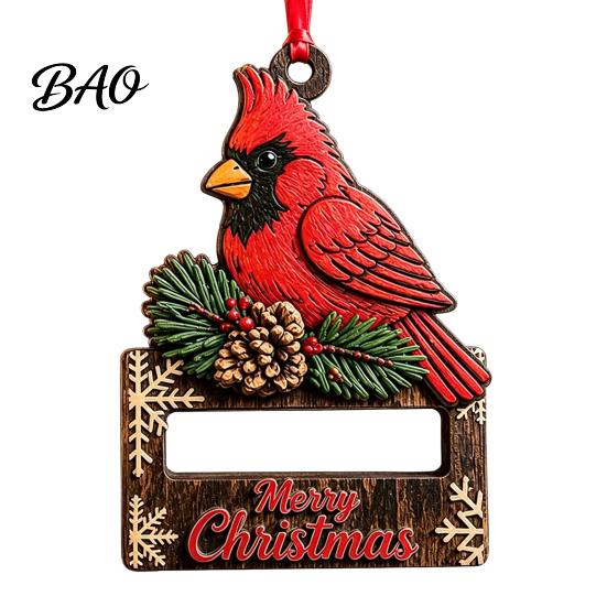 Wooden Money Clip Ornament Christmas Holder Ornament, Cash Gift Tree Hanging Decoration, Acrylic Display Storage Merry Pendant for Holiday Party Decor