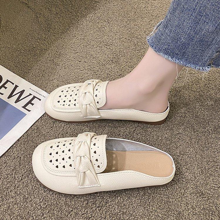 

Тапочки Baotou женские летние туфли с отверстиями 2025 года, туфли Doudou, сетчатые полые полутапочки, женские пляжные классные тапочки 40