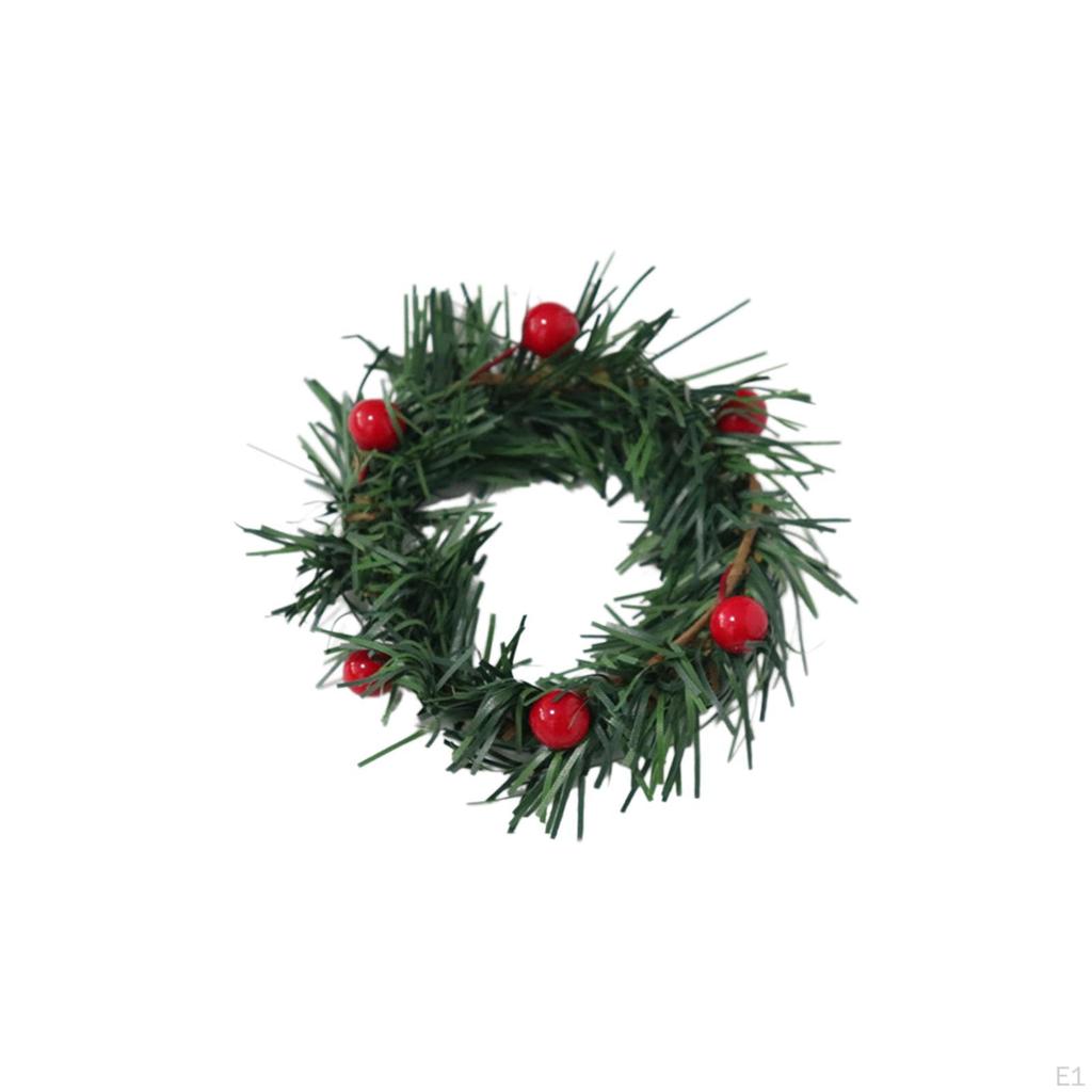 Candle Ring Wreath Greenery Artificial Garland Pillar Candleholder for Party Home